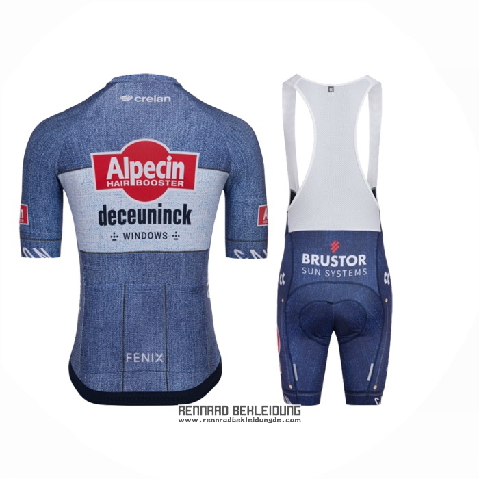 2024 Fahrradbekleidung Alpecin Deceuninck Blau Trikot Kurzarm Und Tragerhose